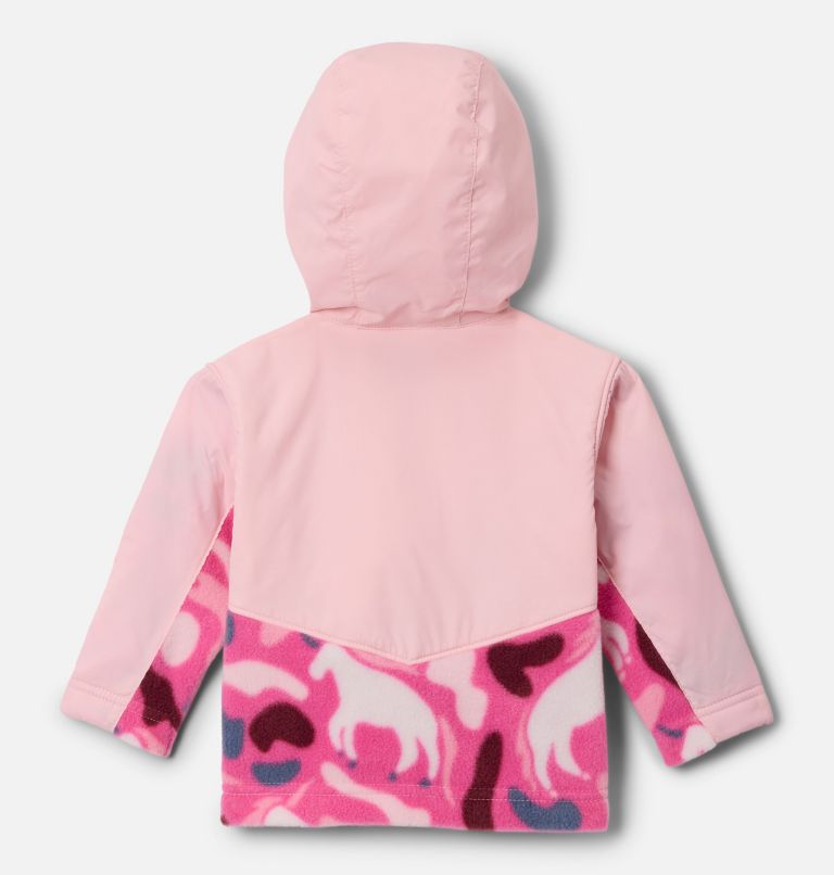Infant Steens Mt II Overlay Hooded Fleece Jacket, Color: Pink Ice Uniflauge, Satin Pink, image 2