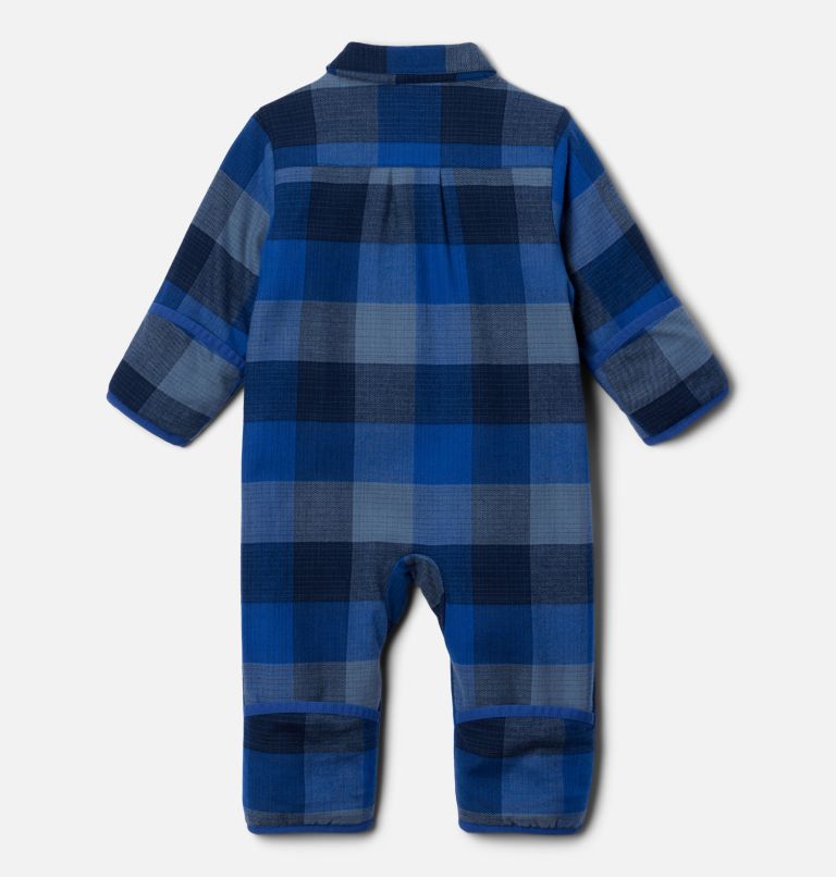 Infant Cornell Woods Flannel Bunting, Color: Collegiate Navy Ombre Buffalo, image 2