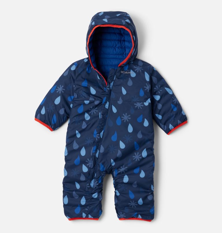 Infant Powder Lite II Reversible Insulated Bunting, Color: Whisper, Mountain Blue, Spicy, image 4