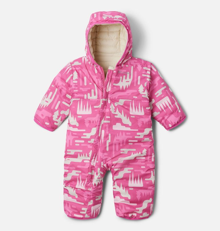 Infant Powder Lite II Reversible Insulated Bunting, Color: Satin Pink, Chalk, Pink Ice, image 4