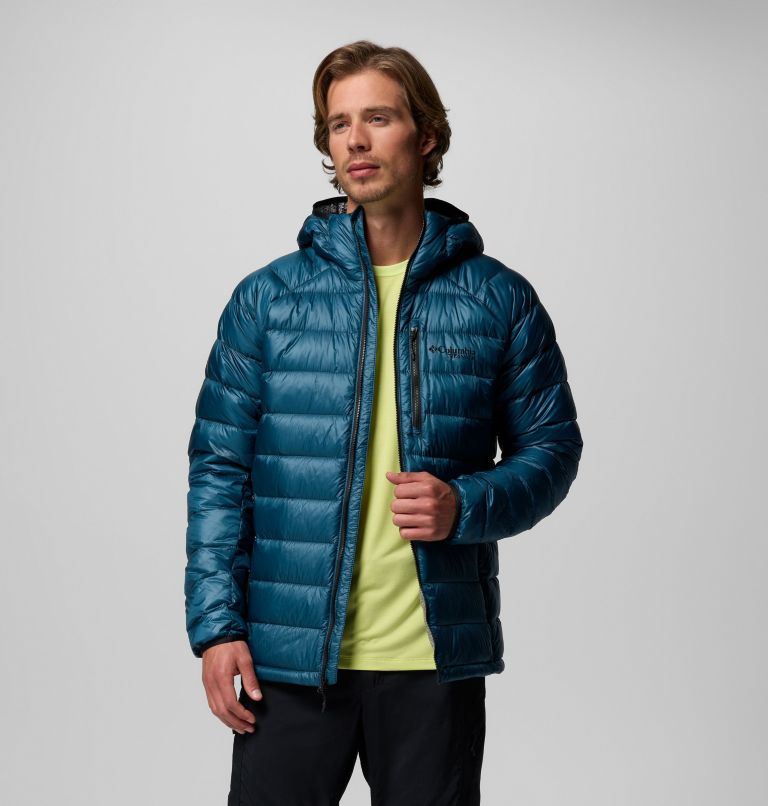 Men's Arctic Crest Down Hooded Jacket, Color: Everblue, image 5