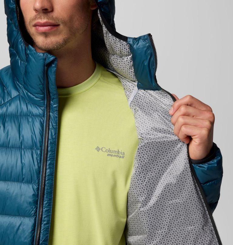 Men's Arctic Crest Down Hooded Jacket, Color: Everblue, image 6