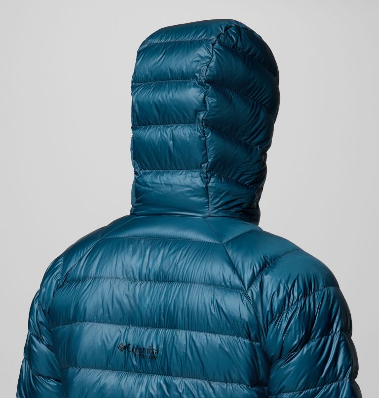 Men's Arctic Crest Down Hooded Jacket, Color: Everblue, image 9