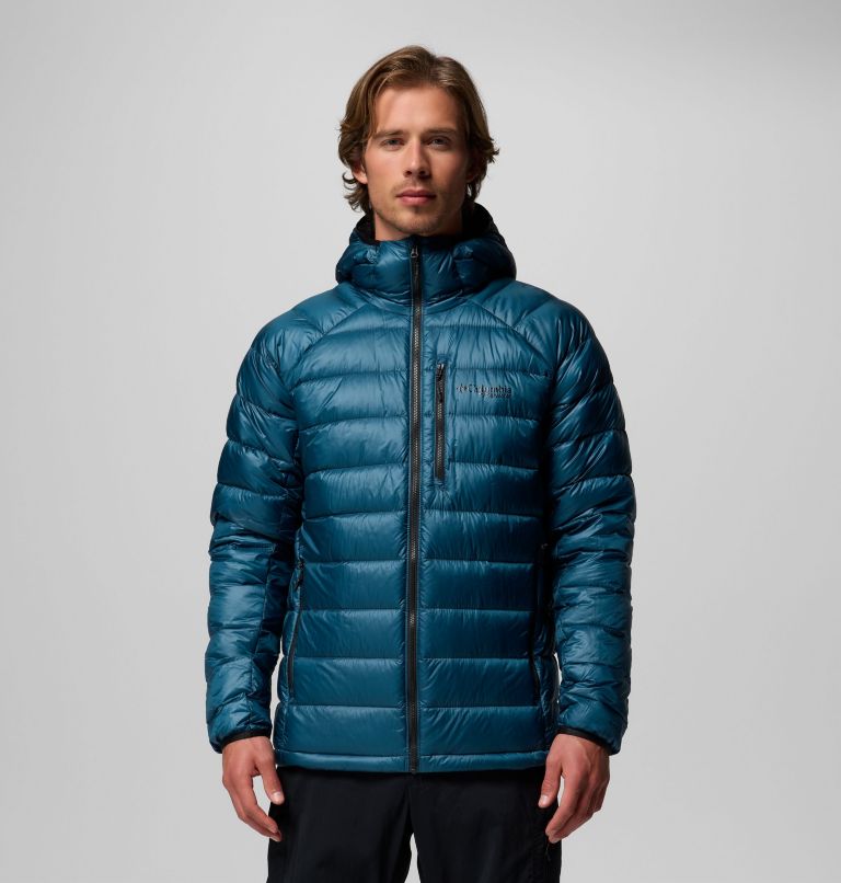 Men's Arctic Crest Down Hooded Jacket, Color: Everblue, image 1