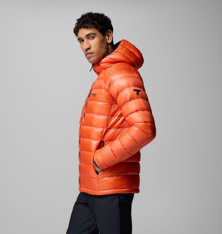 Men's Arctic Crest Down Hooded Jacket, Color: Zing, image 4