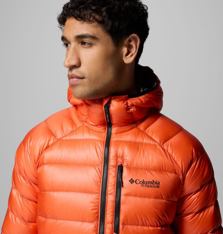 Men's Arctic Crest Down Hooded Jacket, Color: Zing, image 7