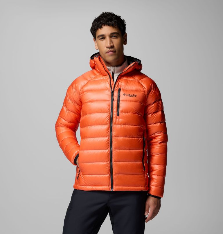 Men's Arctic Crest Down Hooded Jacket, Color: Zing, image 1
