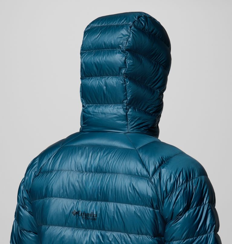Men's Arctic Crest Down Hooded Jacket, Color: Everblue, image 9