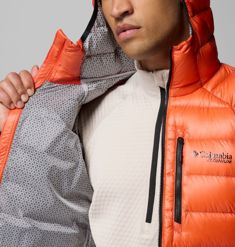 Men's Arctic Crest Down Hooded Jacket, Color: Zing, image 6