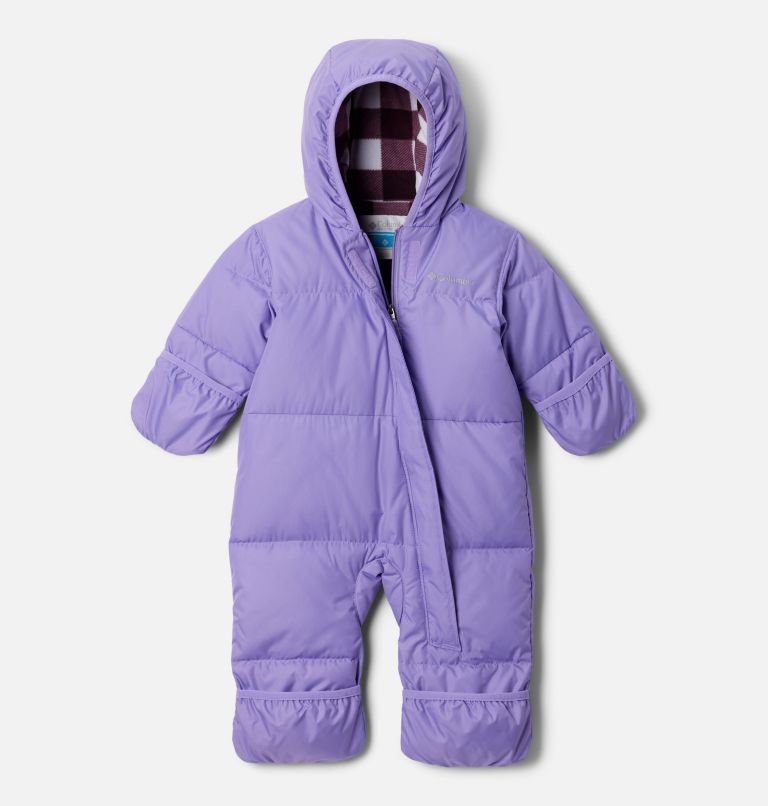 Infant Snuggly Bunny II Insulated Bunting, Color: Paisley Purple, Snowdrift Check, image 3
