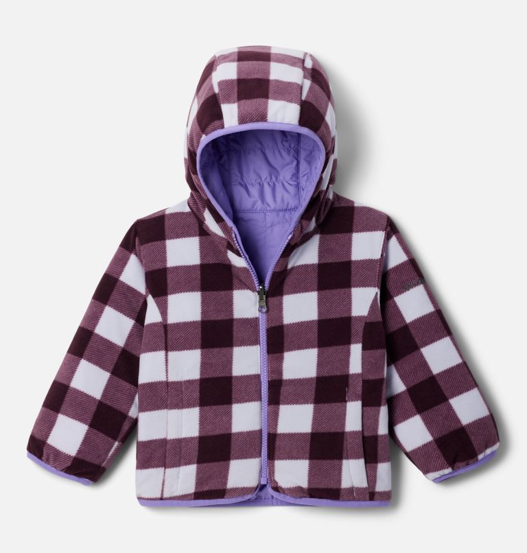 Toddler Double Trouble II Jacket, Color: Paisley Purple, Snowdrift Check, image 2