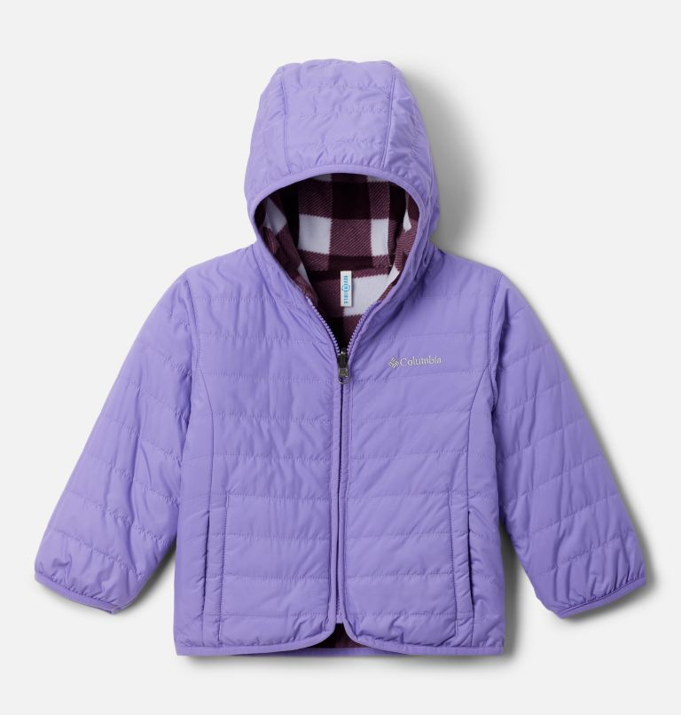 Toddler Double Trouble II Jacket, Color: Paisley Purple, Snowdrift Check, image 1
