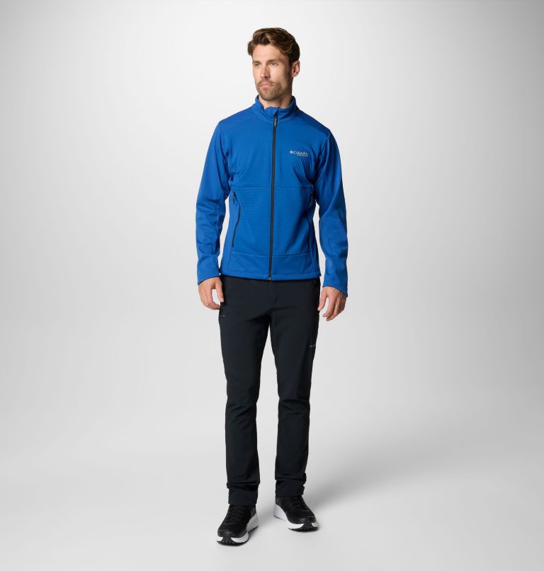 Men's Hidden River II Softshell Jacket, Color: Mountain Blue, image 3