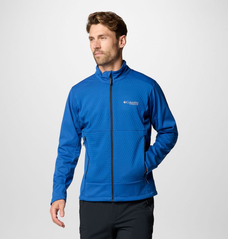 Men's Hidden River II Softshell Jacket, Color: Mountain Blue, image 4