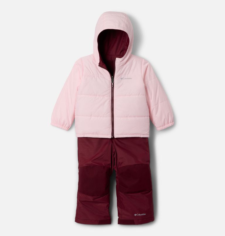 Toddler Double Flake II Set, Color: Satin Pink, Rich Wine, image 3