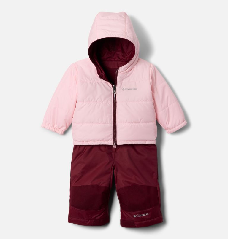 Infant Double Flake II Set, Color: Satin Pink, Rich Wine, image 4