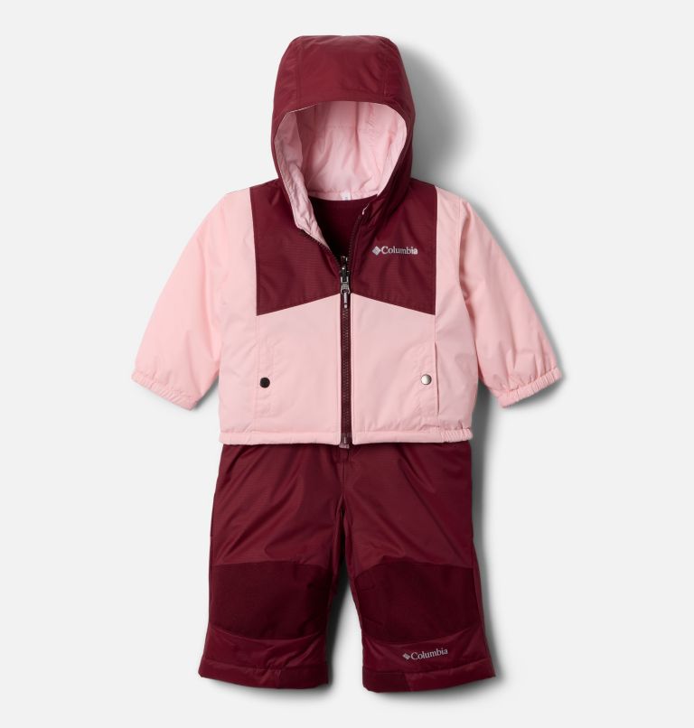 Infant Double Flake II Set, Color: Satin Pink, Rich Wine, image 1