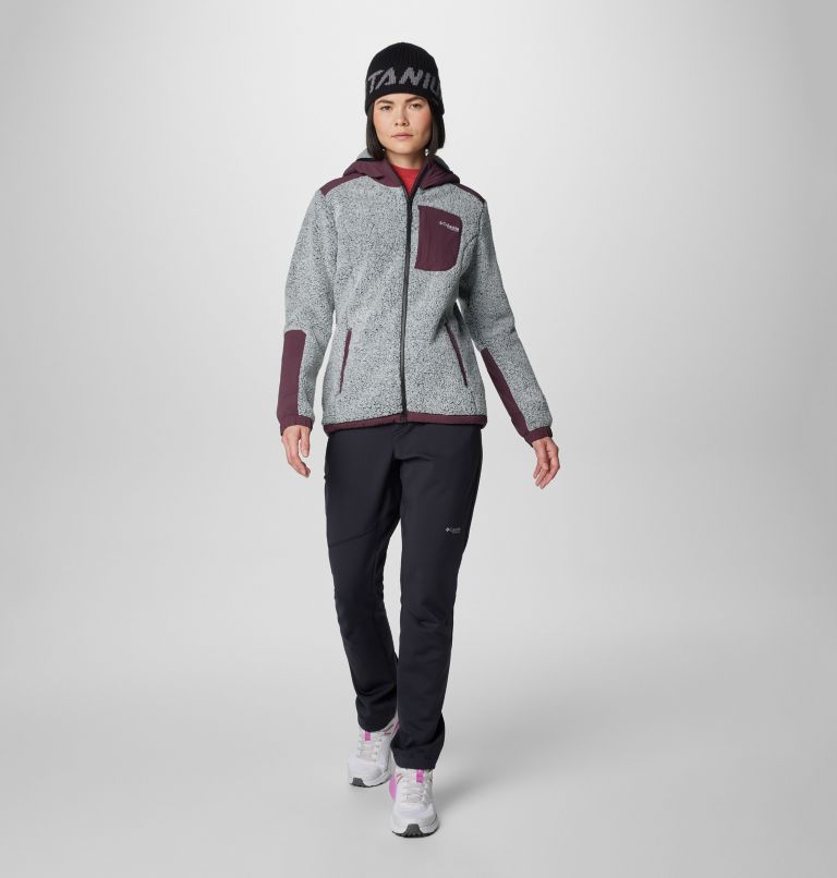 Women's Arctic Crest Sherpa Full Zip Fleece Jacket, Color: Moonvista, White, image 3