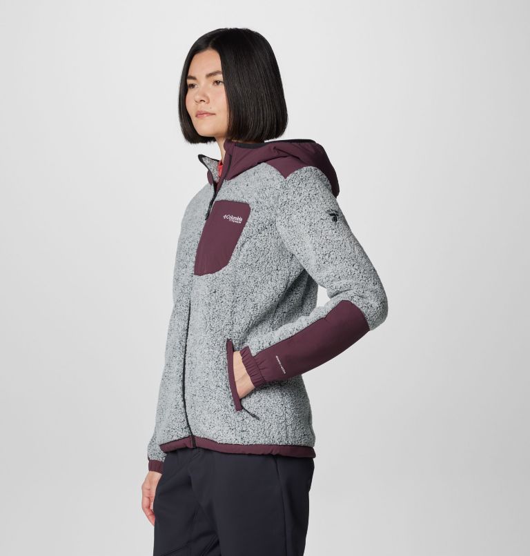 Women's Arctic Crest Sherpa Full Zip Fleece Jacket, Color: Moonvista, White, image 4