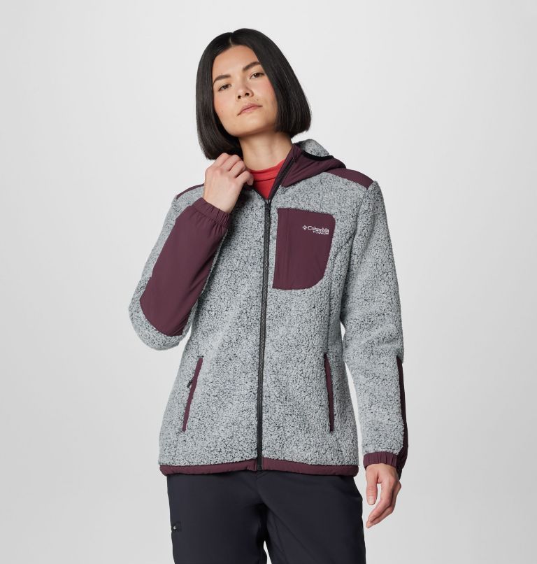 Women's Arctic Crest Sherpa Full Zip Fleece Jacket, Color: Moonvista, White, image 10