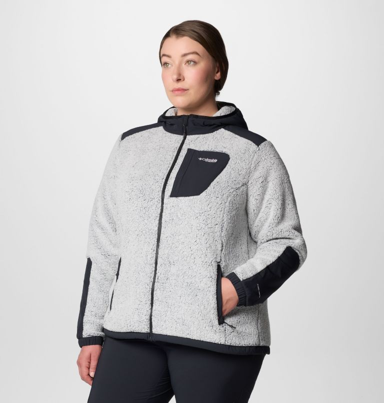 Women's Arctic Crest Sherpa Full Zip Fleece Jacket - Plus Size, Color: White, Black, image 4