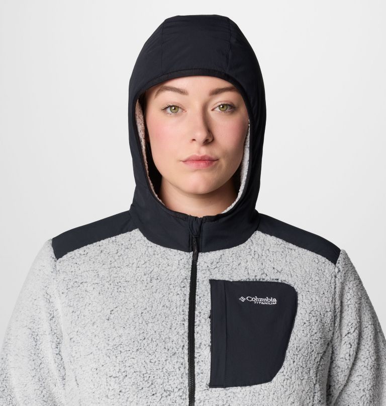 Women's Arctic Crest Sherpa Full Zip Fleece Jacket - Plus Size, Color: White, Black, image 5