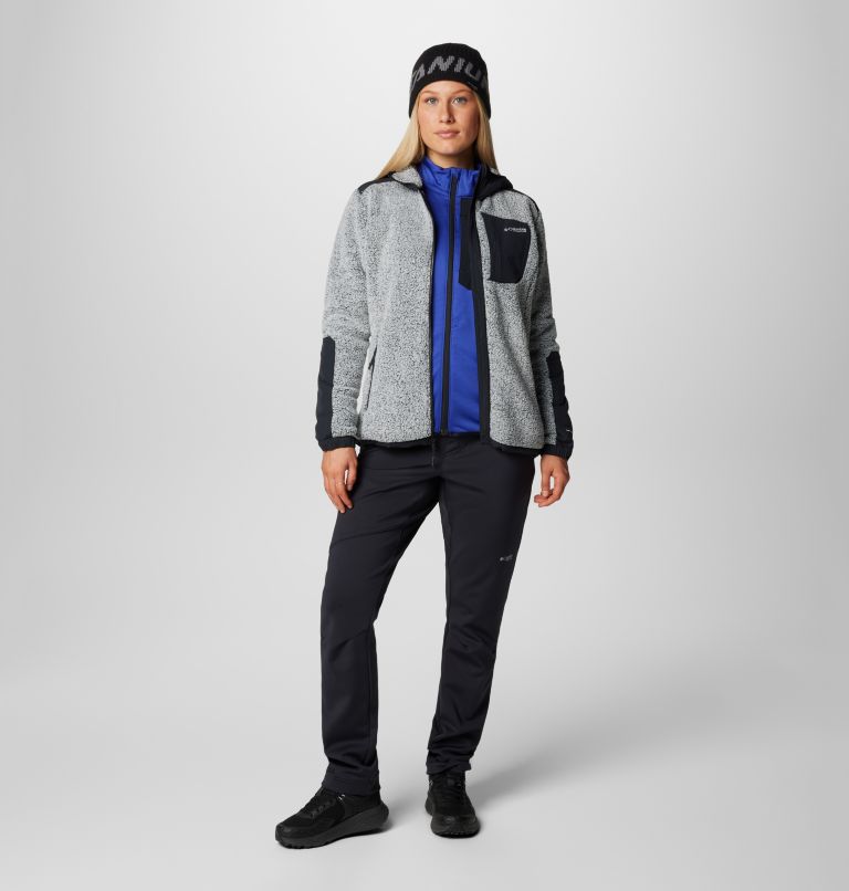 Women's Arctic Crest Technical Sherpa Fleece Jacket, Color: White, Black, image 3