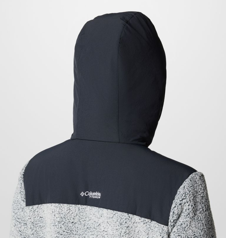 Women's Arctic Crest Technical Sherpa Fleece Jacket, Color: White, Black, image 7