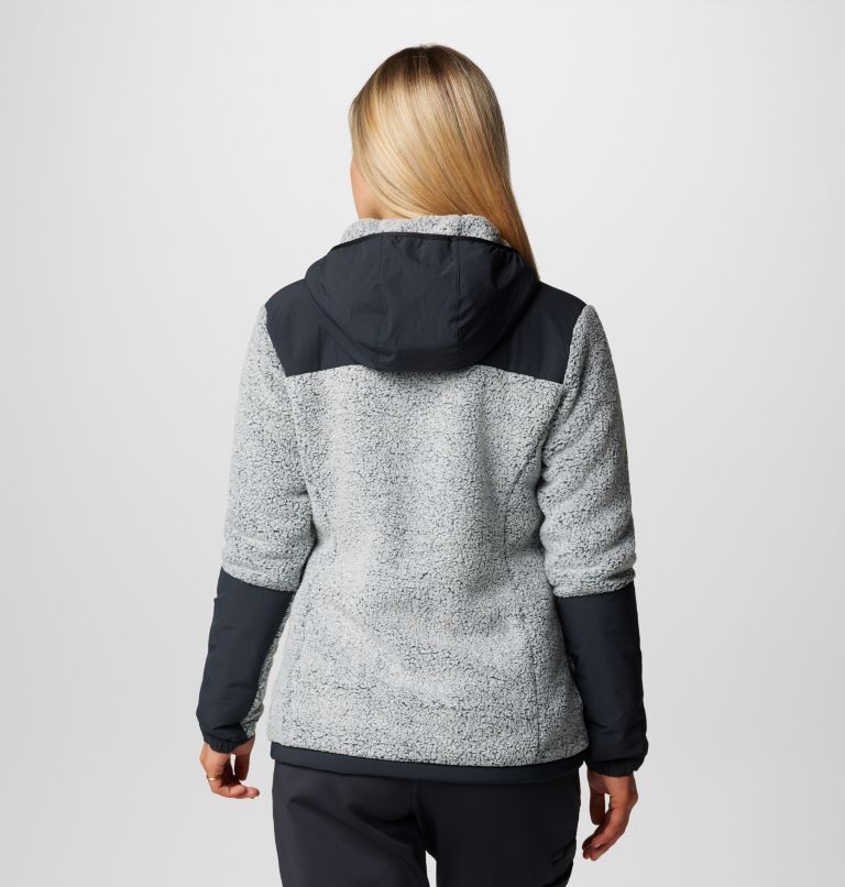 Women's Arctic Crest Technical Sherpa Fleece Jacket, Color: White, Black, image 2
