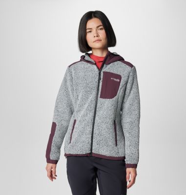 Women's Arctic Crest Technical Sherpa Fleece Jacket, Color: Moonvista, White, image 1