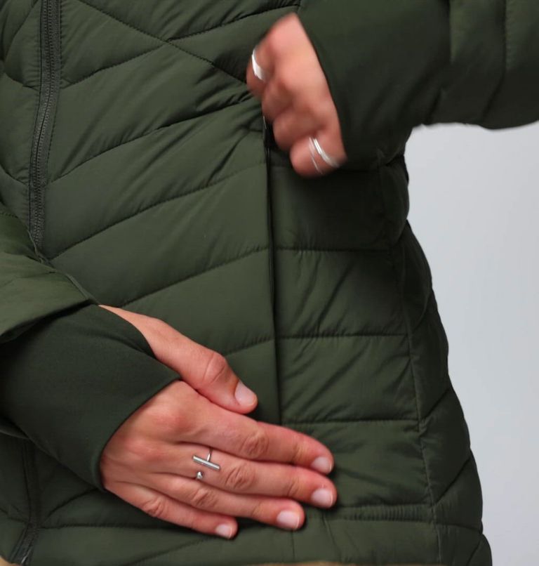 Women's Joy Peak II Hooded Jacket, Color: Greenscape