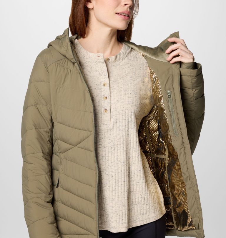 Women's Joy Peak II Hooded Jacket, Color: Stone Green, image 6