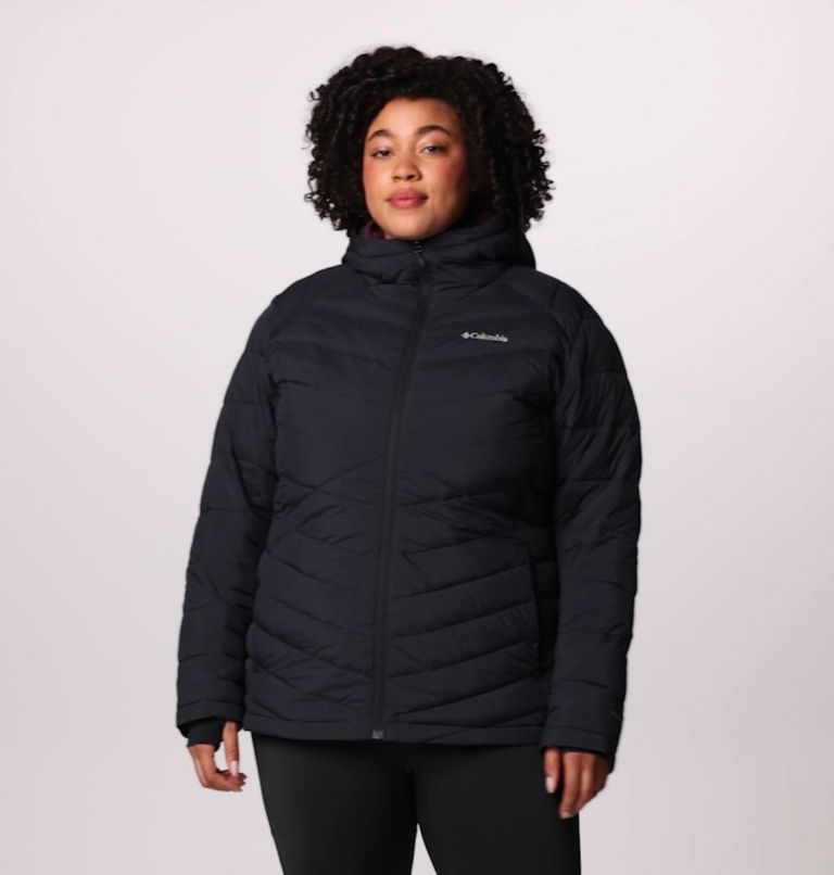 Manteau à capuchon Joy Peak II pour femmes – Grandes tailles, Color: Black