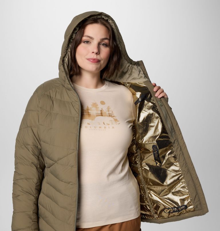 Women's Joy Peak II Hooded Jacket - Plus Size, Color: Stone Green, image 6