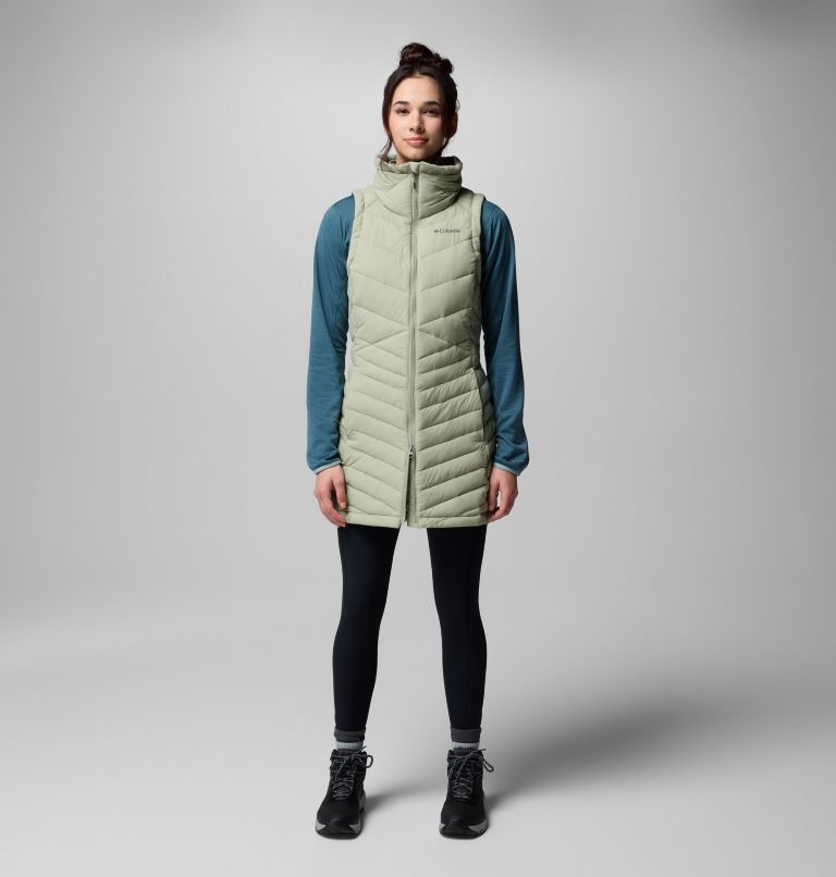 Women's Joy Peak II Long Vest, Color: Safari, image 2