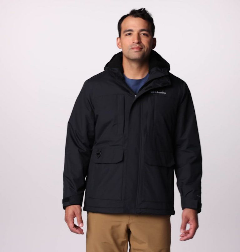 Men's Landroamer Sherpa Lined Jacket - Tall, Color: Black
