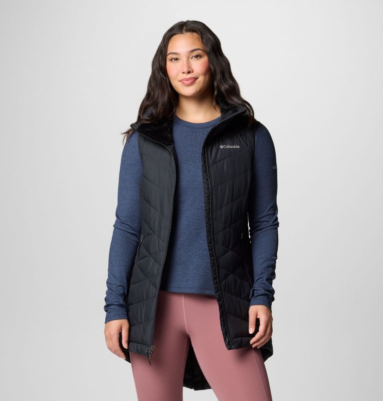 Women's Heavenly II Long Vest, Color: Black, image 7