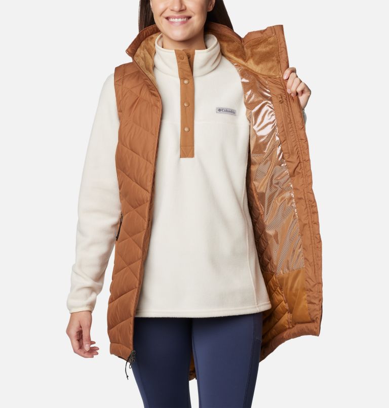 Women's Heavenly II Long Vest, Color: Camel Brown, image 5