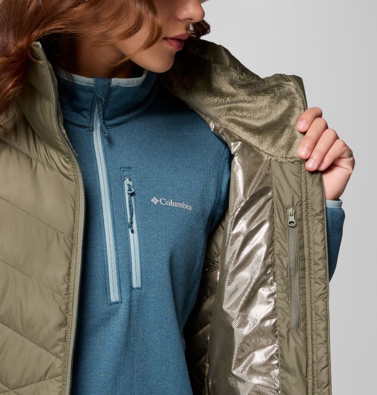 Women's Heavenly II Long Vest, Color: Stone Green, image 6