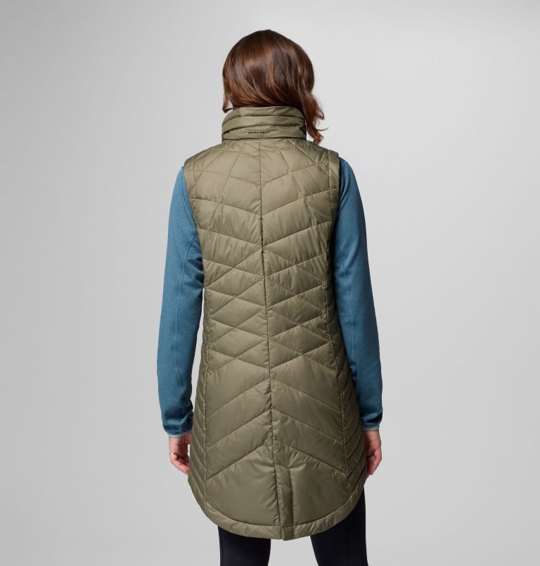 Women's Heavenly II Long Vest, Color: Stone Green, image 3