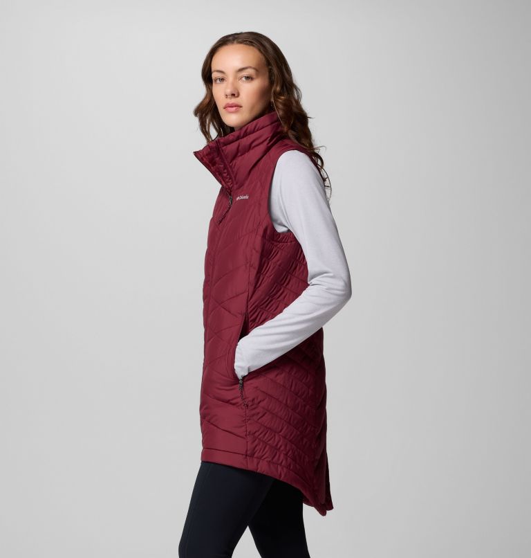 Women's Heavenly II Long Vest, Color: Rich Wine, image 4