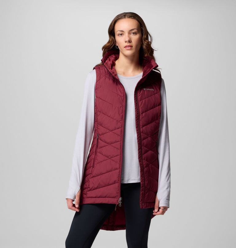 Women's Heavenly II Long Vest, Color: Rich Wine, image 5