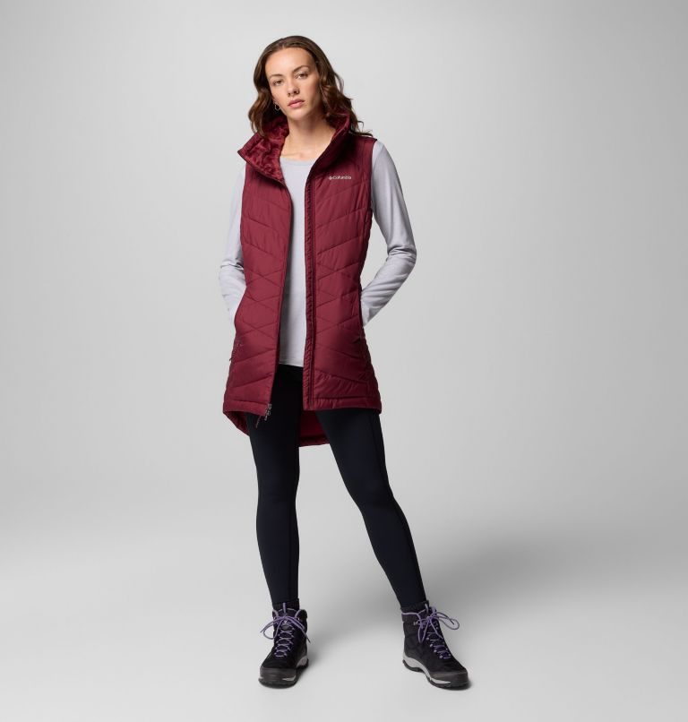 Women's Heavenly II Long Vest, Color: Rich Wine, image 2