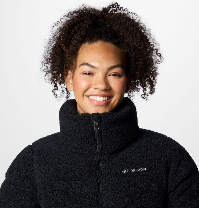 Chaqueta acolchada de forro polar sherpa Puffect para mujer, Color: Black, image 5