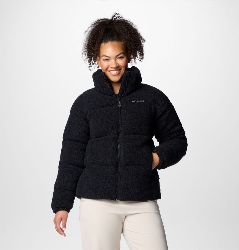 Mini sherpa fleece puffer jacket on sale