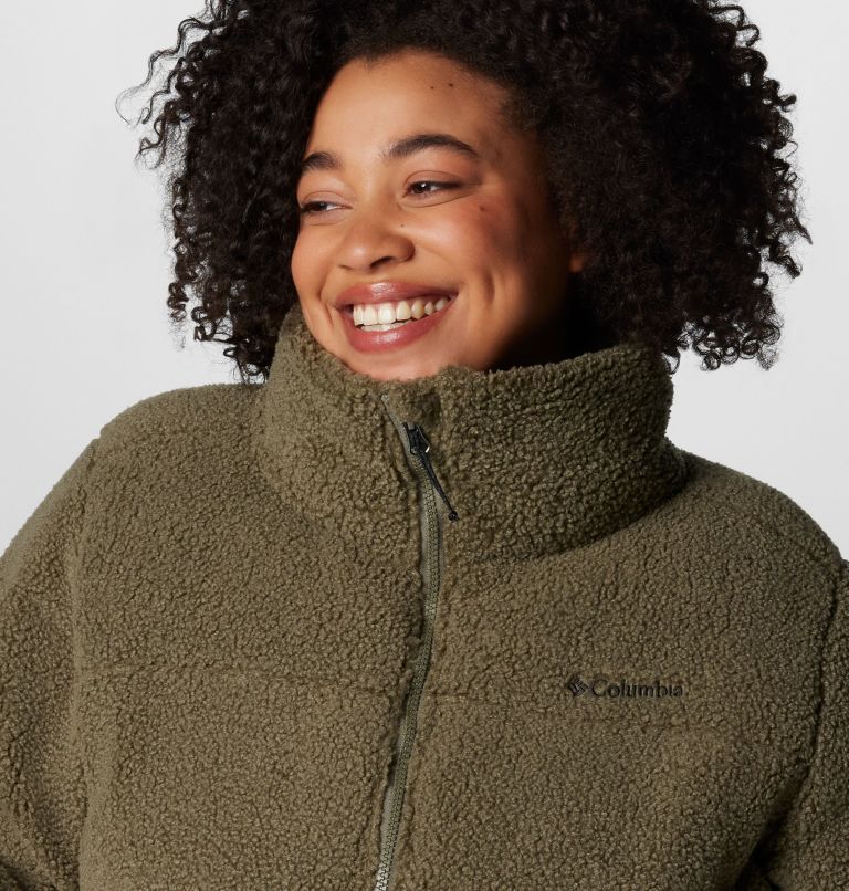 Plus size sherpa fleece jacket best sale