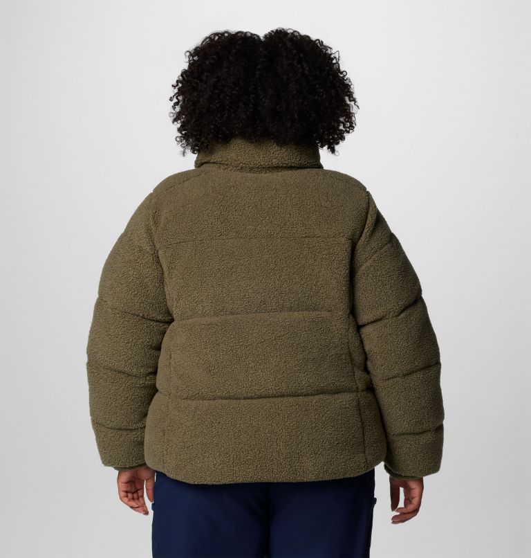 Women's Puffect Sherpa Jacket - Plus Size, Color: Stone Green, image 2