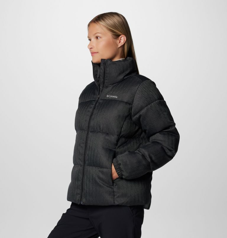 Chaqueta acolchada con diseño de espiga Puffect para mujer, Color: Black Herringbone, image 4