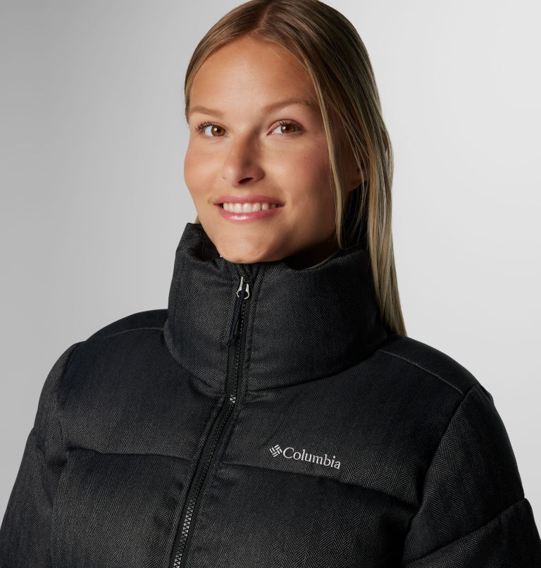 Chaqueta acolchada con diseño de espiga Puffect para mujer, Color: Black Herringbone, image 5