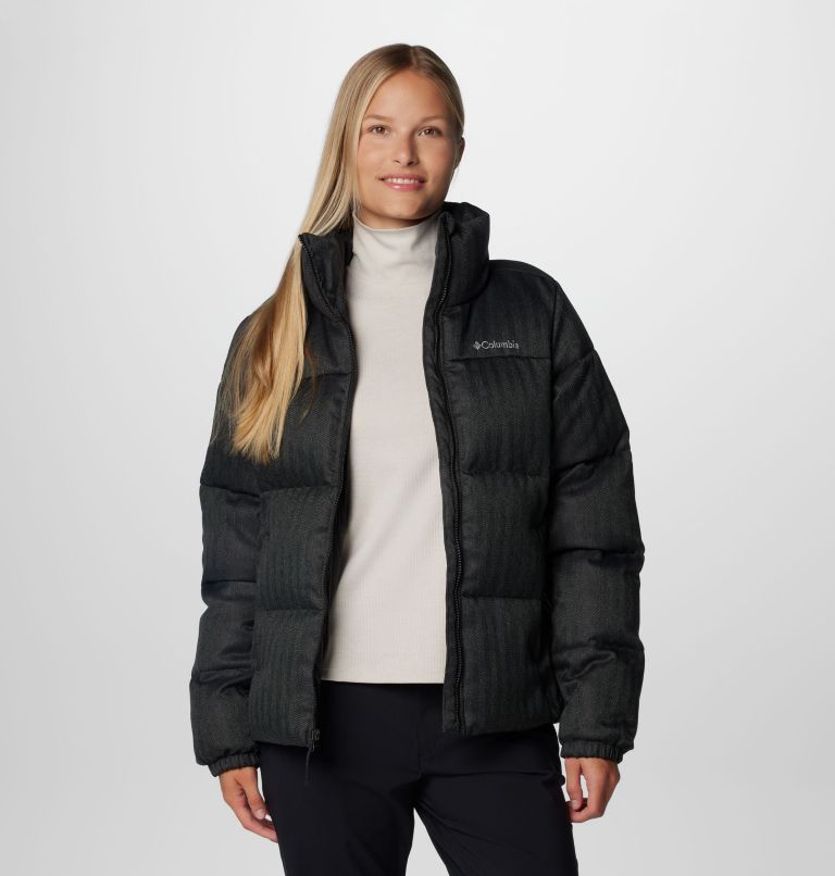 Chaqueta acolchada con diseño de espiga Puffect para mujer, Color: Black Herringbone, image 7